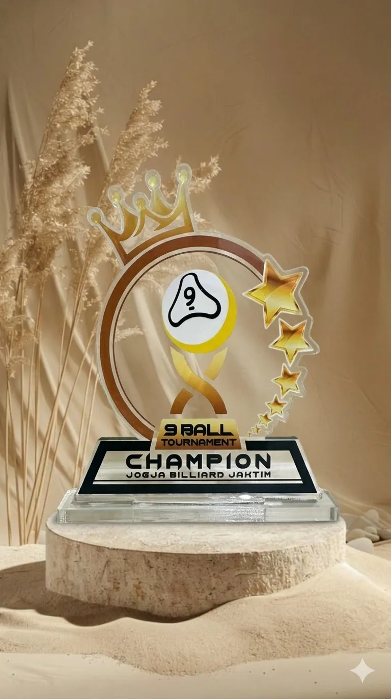 Koleksi Best Seller Custom - Plakat Akrilik Custom Kejuaraan Biliard / Trofi Piala Turnamen Billiard - Rednine Shop