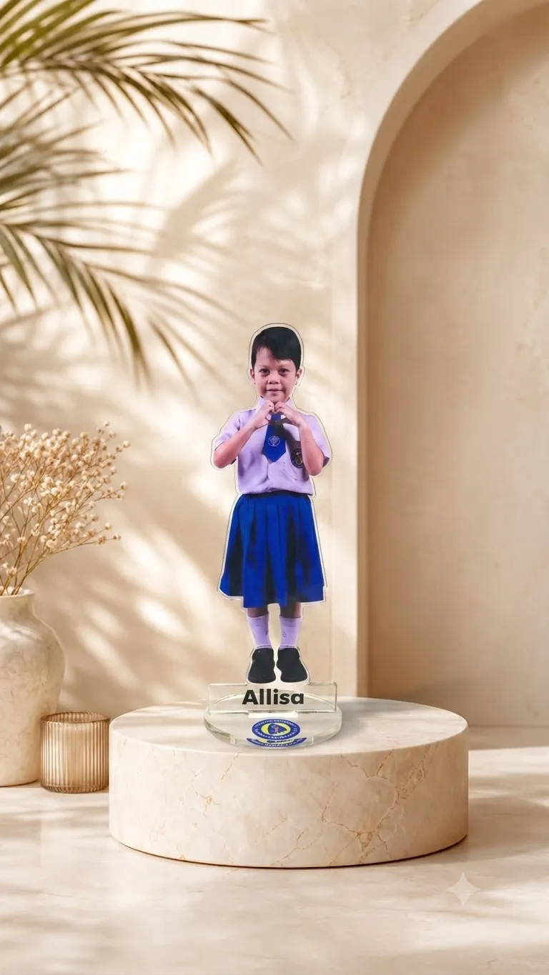 Koleksi Premium Custom - Plakat Akrilik Custom Wisuda SD / Cinderamata Kelulusan Sekolah Standee Hadiah - Rednine Shop